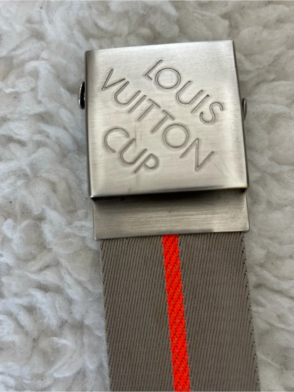 Louis Vuitton Cup Nylon Gray/Orange Adjustable Belt